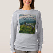 詩篇23:1 聖句 レディース長袖Tシャツ Tシャツ (正面)