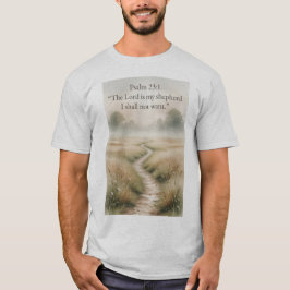 詩篇23:1 聖書の詩 キリスト教のメンズTシャツ Tシャツ