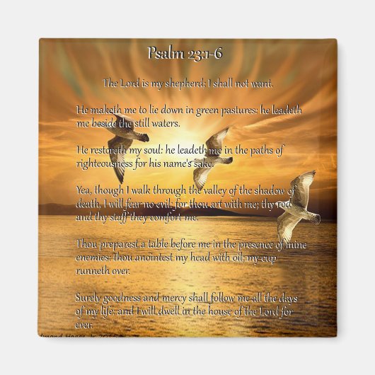 詩篇23:1-6主はわたしのシェパード マグネット (正面)