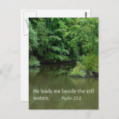 詩篇23:2彼は私を静かな水のそばに導く ポストカード (正面/裏面)