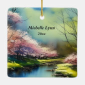 詩篇23:2-3彼は私の魂の聖書の聖句を回復する セラミックオーナメント (裏面)