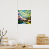 詩篇23:2-3彼は私の魂の聖書の聖句を回復する ポスター (キッチン)