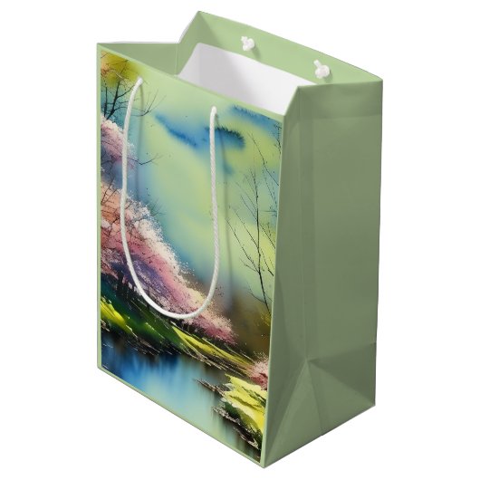 詩篇23:2-3彼は私の魂の聖書の聖句を回復する ミディアムペーパーバッグ (裏面アングル)