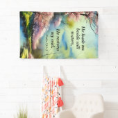 詩篇23:2-3彼は私の魂の聖書の聖句を回復する 横断幕 (インサイチュ)