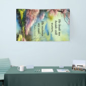 詩篇23:2-3彼は私の魂の聖書の聖句を回復する 横断幕 (トレードショー)