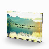 詩篇23 2-3節 彼は静かな水のほとりに導いてくださる フォトブロック (右)