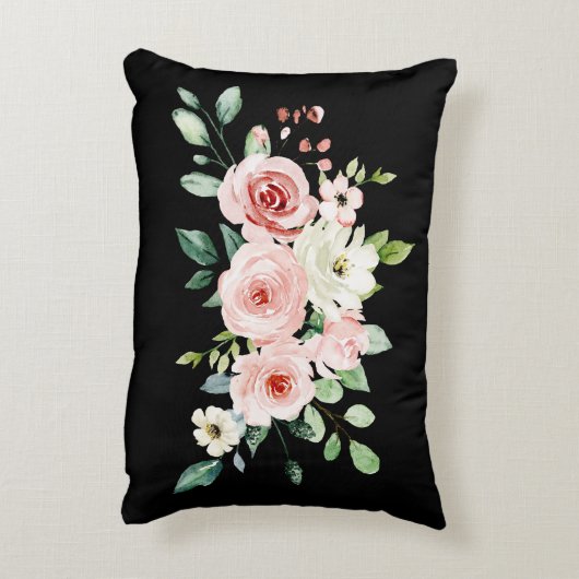 詩篇23:3彼は私の魂の聖書の聖句とバラを回復する アクセントクッション (裏面(縦))