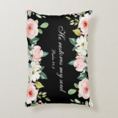 詩篇23:3彼は私の魂の聖書の聖句とバラを回復する アクセントクッション (正面(垂直))