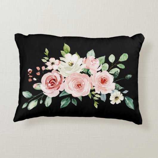 詩篇23:3彼は私の魂の聖書の聖句とバラを回復する アクセントクッション (裏面)