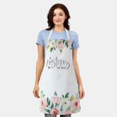 詩篇23:3彼は私の魂の聖書の聖句とバラを回復する エプロン (着用した状態)