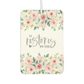 詩篇23:3彼は私の魂の聖書の聖句とバラを回復する カーエアーフレッシュナー (正面)