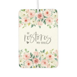 詩篇23:3彼は私の魂の聖書の聖句とバラを回復する カーエアーフレッシュナー