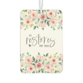 詩篇23:3彼は私の魂の聖書の聖句とバラを回復する カーエアーフレッシュナー (裏面)