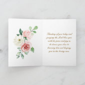 詩篇23:3彼は私の魂の聖書の聖句とバラを回復する カード (内部)