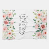 詩篇23:3彼は私の魂の聖書の聖句とバラを回復する キッチンタオル (横)