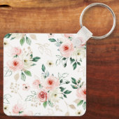 詩篇23:3彼は私の魂の聖書の聖句とバラを回復する キーホルダー (裏面)