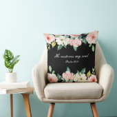 詩篇23:3彼は私の魂の聖書の聖句とバラを回復する クッション (椅子)