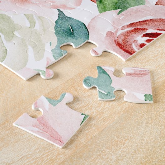 詩篇23:3彼は私の魂の聖書の聖句とバラを回復する ジグソーパズル (側面)