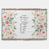 詩篇23:3彼は私の魂の聖書の聖句とバラを回復する スローブランケット (正面)