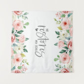 詩篇23:3彼は私の魂の聖書の聖句とバラを回復する タペストリー (正面(横))