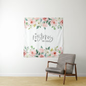 詩篇23:3彼は私の魂の聖書の聖句とバラを回復する タペストリー (インサイチュ)