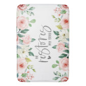 詩篇23:3彼は私の魂の聖書の聖句とバラを回復する バスマット (正面縦)