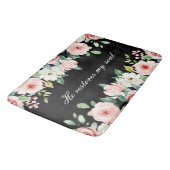 詩篇23:3彼は私の魂の聖書の聖句とバラを回復する バスマット (アングル)