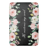 詩篇23:3彼は私の魂の聖書の聖句とバラを回復する バスマット (正面縦)