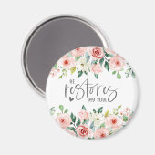 詩篇23:3彼は私の魂の聖書の聖句とバラを回復する マグネット (正面/裏面)