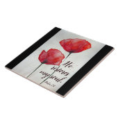 詩篇23:3彼は私の魂を回復し、聖書の聖句フローラ タイル (側面)