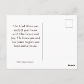 詩篇23:3彼は私の魂を回復し、聖書の聖句フローラ ポストカード (裏面)