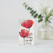 詩篇23:3彼は私の魂を回復し、聖書の聖句フローラ 名刺 (スタンド正面)