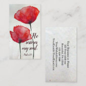 詩篇23:3彼は私の魂を回復し、聖書の聖句フローラ 名刺 (正面/裏面)