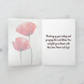 詩篇23:3 彼は私の魂を回復させます、聖書の詩篇 フローラル カード (内部)