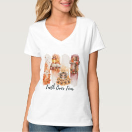 詩篇23:4信仰は恐れに勝つ 秋のTシャツ Tシャツ