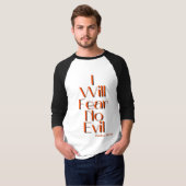 詩篇23:4聖書の聖句引用文メンズ3/4 Tシャツ (正面フル)