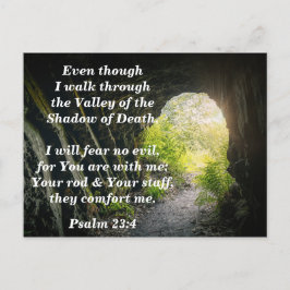 詩篇23:4 わたしは恐れない 悪から Bible Verse 記憶 ポストカード