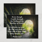 詩篇23:4 わたしは恐れない 悪から Bible Verse 記憶 ポストカード (正面/裏面)