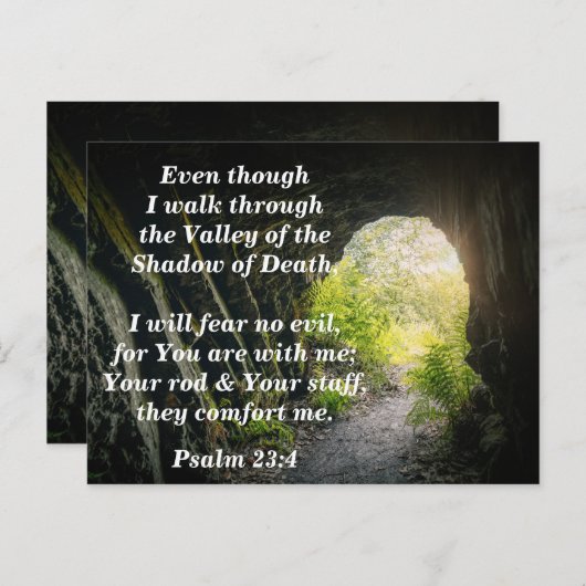 詩篇23:4 わたしは悪を恐れない 聖書の記憶 ポストカード (正面/裏面)