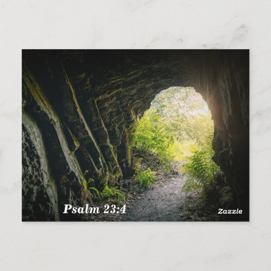 詩篇23:4 わたしは悪を恐れない 聖書の記憶 ポストカード (裏面)