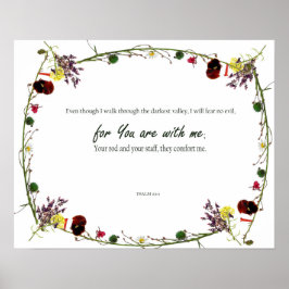 詩篇23:4、最も暗い谷私は悪を恐れない ポスター