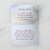 詩篇23:4 神は私と共にいるので恐れはない、聖書 サンキューカード (内部)