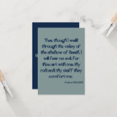 詩篇23:4 KJV聖書聖なる書物、 経典挨拶 カード (正面/裏面インサイチュ)