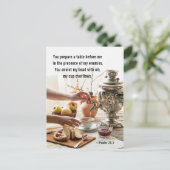 詩篇23:5あなたは私の前にテーブルを準備しなさい ポストカード (スタンド正面)