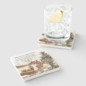 詩篇23:5あなたは私の前にテーブルを用意しなさい、聖書 ストーンコースター (横)