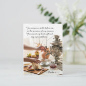 詩篇23:5あなたは私の前にテーブルを用意しなさい、聖書 ポストカード (スタンド正面)