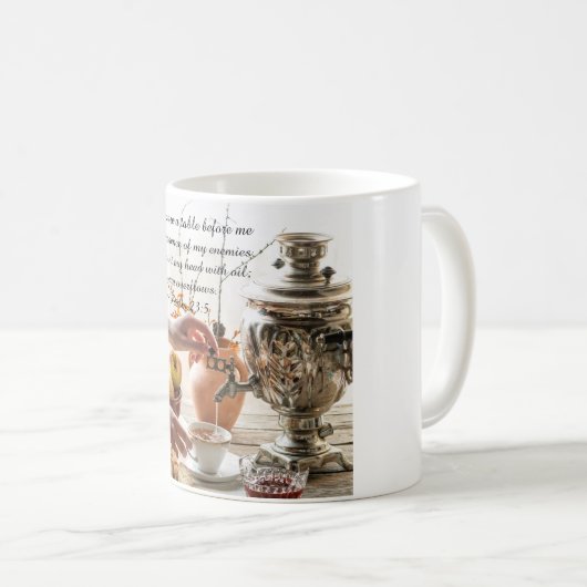 詩篇23:5あなたは私の頭に油を塗った コーヒーマグカップ (正面右)