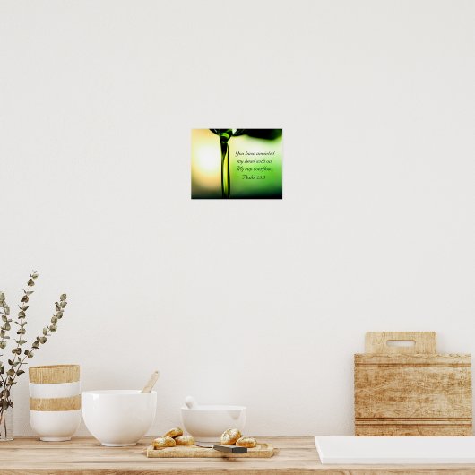 詩篇23:5あなたは私の頭に油を塗った ポスター (キッチン)