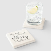 詩篇23:5私のカップが走る ストーンコースター (横)