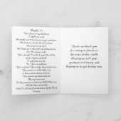 詩篇23:5節 あなたは私の前に食卓を整えてくださる、聖書 サンキューカード (内部)